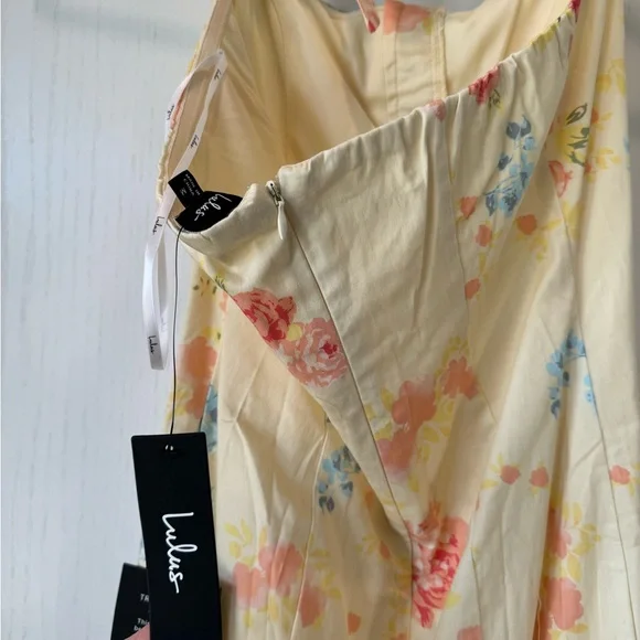 Lulu's Floral Maxi Dress in Yellow and Pink - Picture 6 of 6